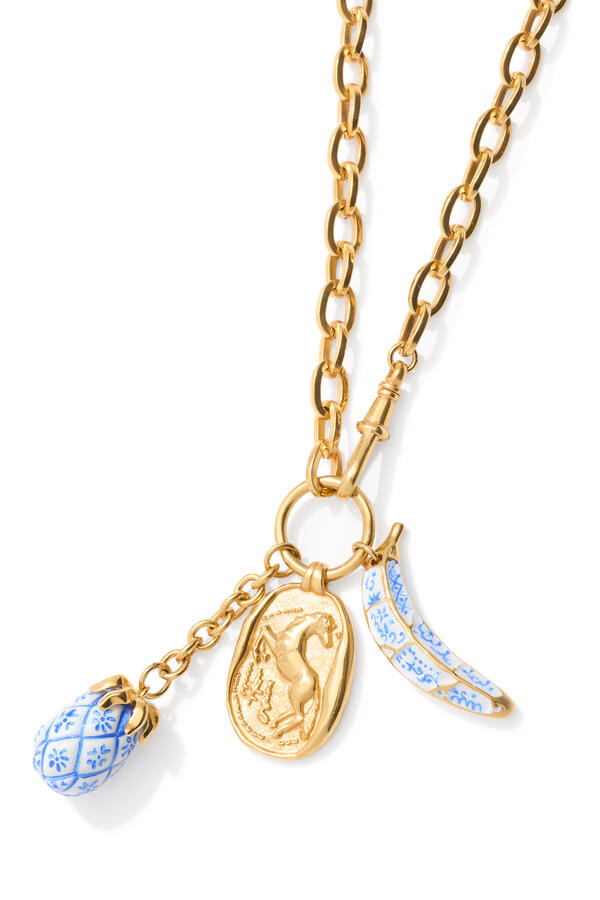Bloomcraft Pendant Necklace, Brass & Enamel