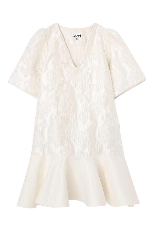  Satin Cloqué Mini Dress 