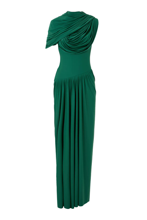 Bloom Asymmetric One-Shoulder Drape Gown