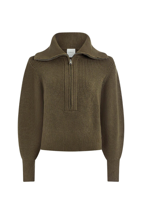  Maura Half-Zip Rib Knit 