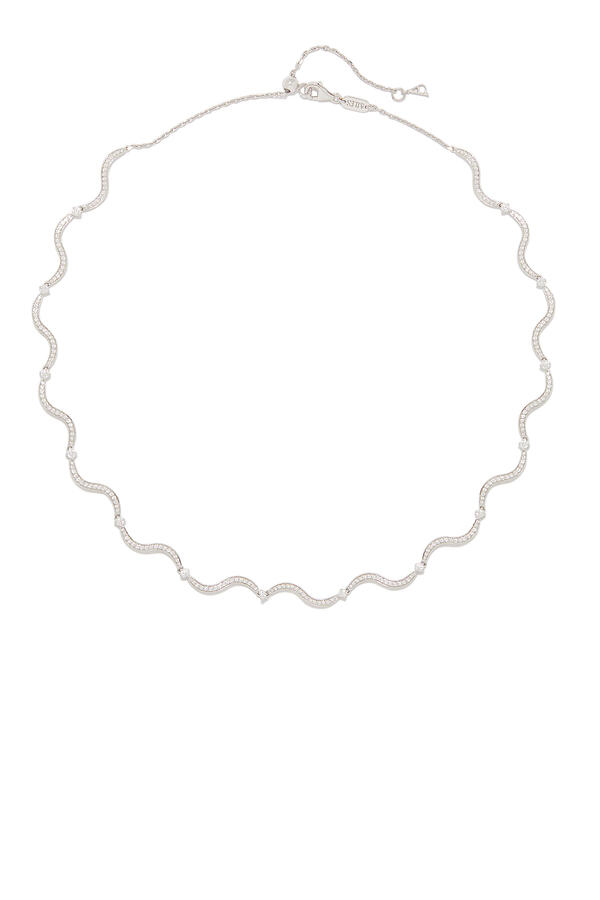 Wave Choker, 18k White Gold & Diamond