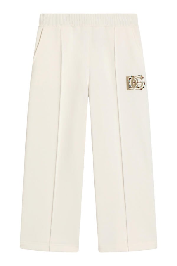 Kids Fleece Trousers with DG Embroidery and Rhinestones