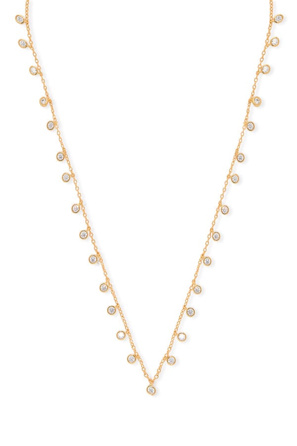 Round Bezel Dangle Necklace