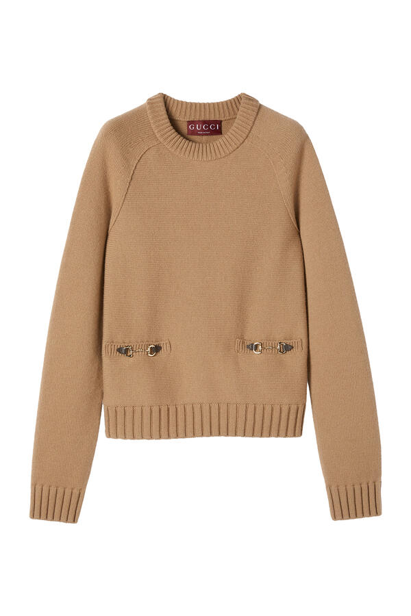 Wool Cashmere Top with Horsebit