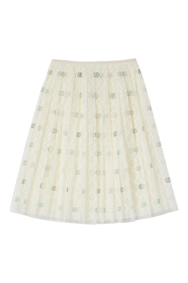 Kids Embroidered GG Tulle Skirt 