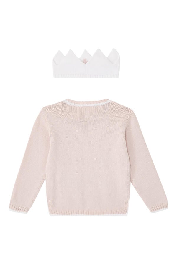 Kids Organic Cotton Blend My 1st Birthday Jumper & Crown Gift Set