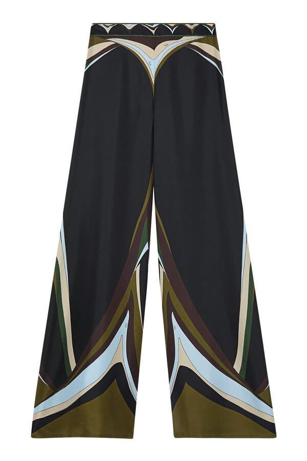 Fari Print Silk Palazzo Pants