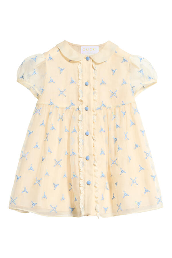 Kids Embroidered Silk Dress