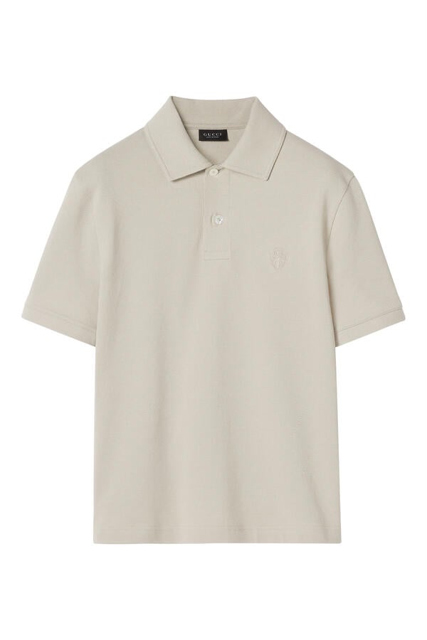 Cotton Piqué Polo Shirt with Embroidery