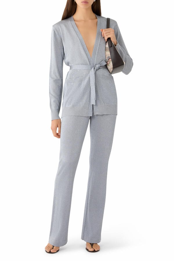 Vanisé Lurex Belted Cardigan 