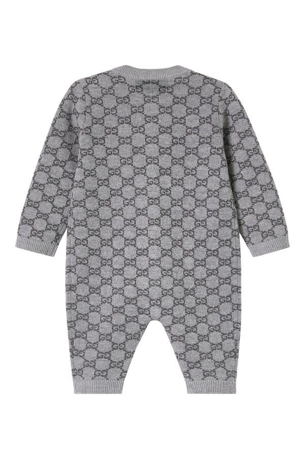 Kids GG Wool Jacquard One-Piece