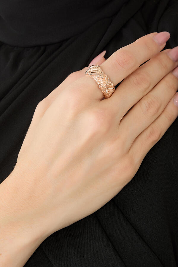 Intreccio Ring, 18k Gold-Finish Sterling Silver & Cubic Zirconia