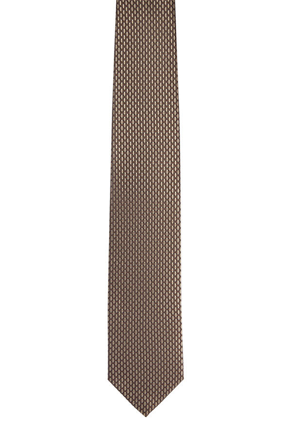 Micro Motif Jacquard Silk Tie