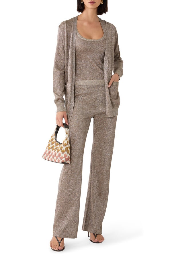 Vanisé Lurex Belted Cardigan 
