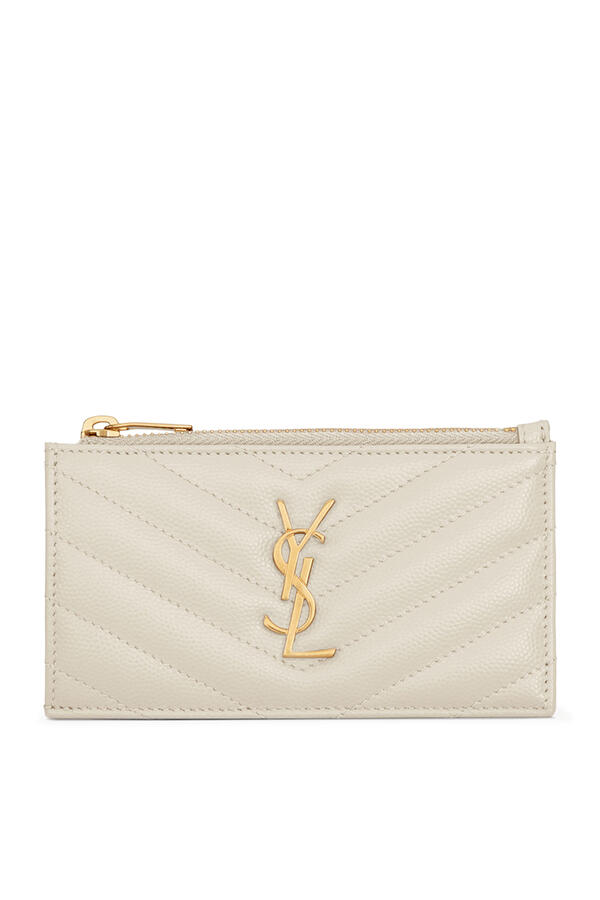 Cassandre Matelassé Fragments Card Case in Grain De Poudre Leather