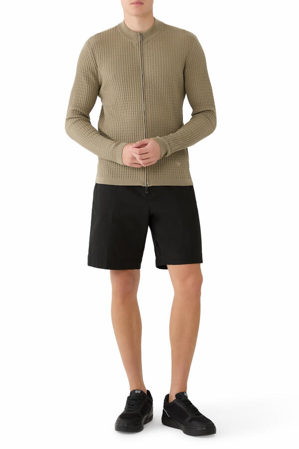 Virgin Wool Cardigan with a Regular Fit and Fancy Stitch 