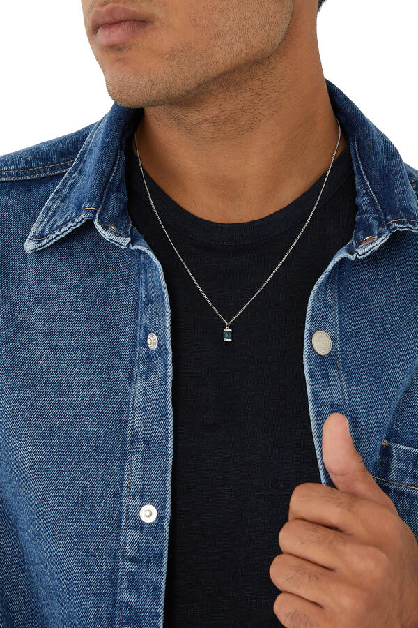 Valor Pendant Necklace, Sterling Silver & Blue Topaz