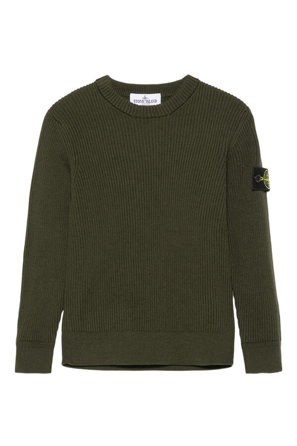 Kids Compass Patch Ribbed Sweater