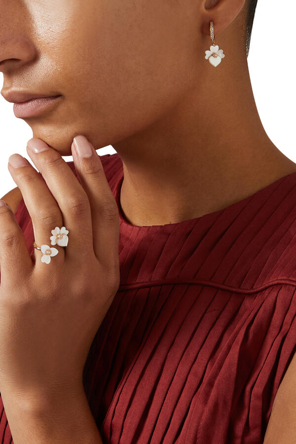 Precious Pansy Pavé Drop Earrings