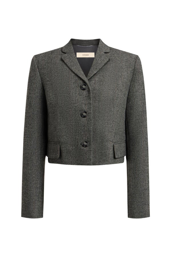  Herringbone Wool-Blend Blazer