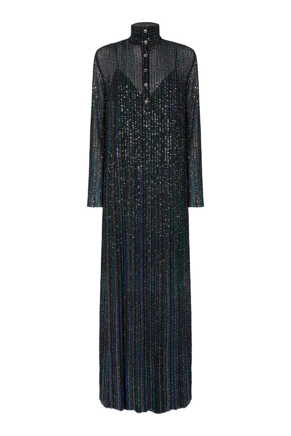 Partialized Sequinned Knit Dress 