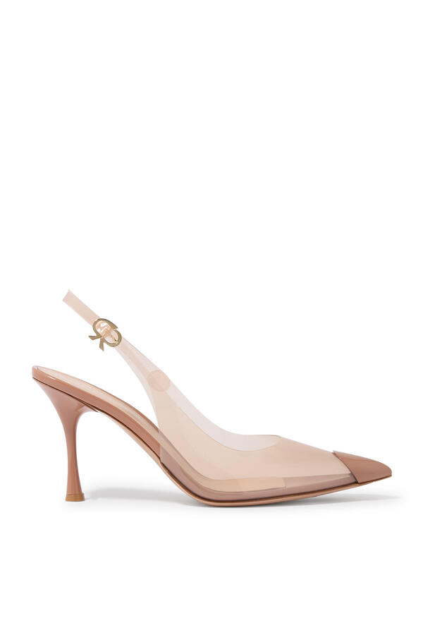 Diana 85 Slingback Pumps in Plexi & Patent