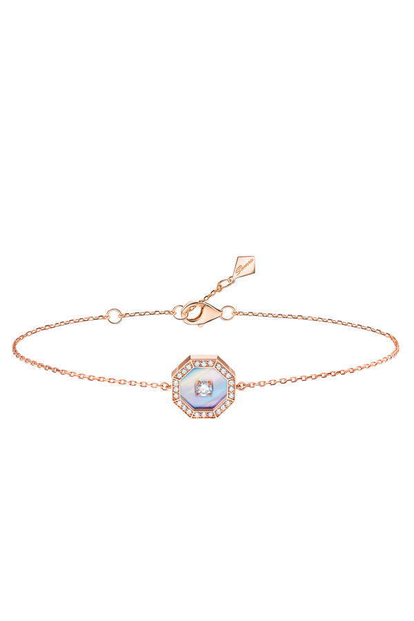 Ahjar Birwaz Bracelet, 18K Rose Gold with Diamonds & Mother of Pearl