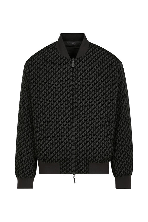 Logo Flocking Down Blouson Jacket