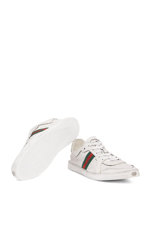 Web-Detail Stretch Low-Top Sneakers