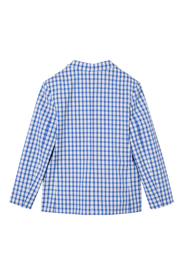 Kids Interlocking G Embroidery Gingham Jacket
