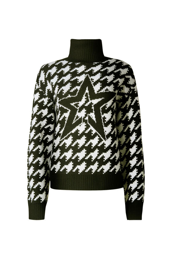 Chunky Houndstooth Merino Wool Sweater