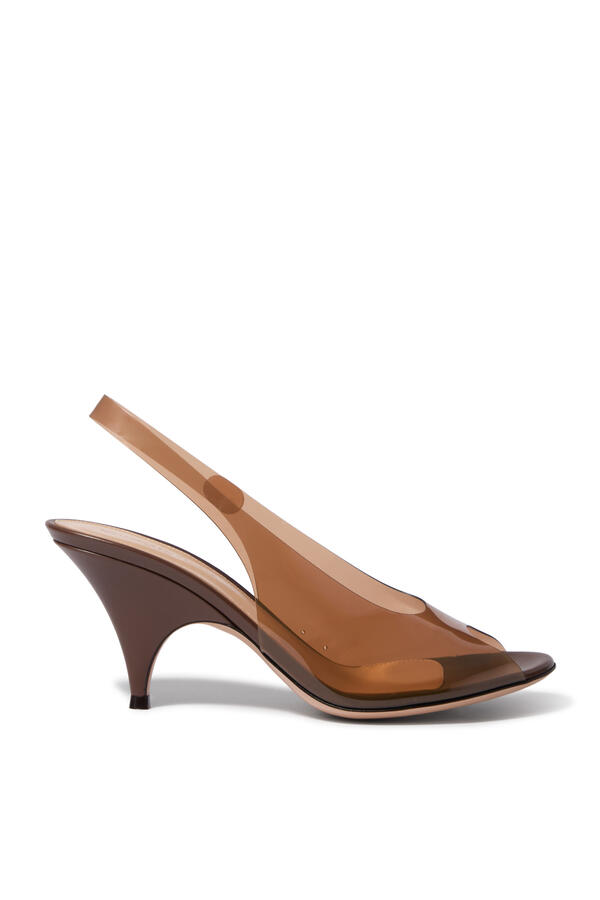 Amelie 70 Slingback Pumps in Plexi and Leather