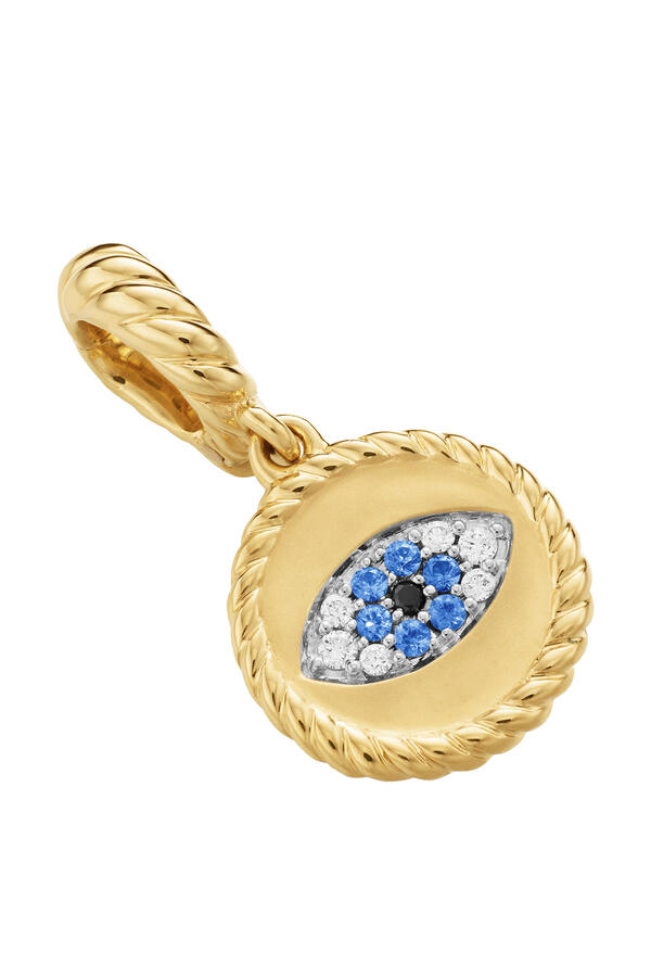 Cable Collectibles Evil Eye Amulet, 18k Yellow Gold with Diamonds & Sapphires
