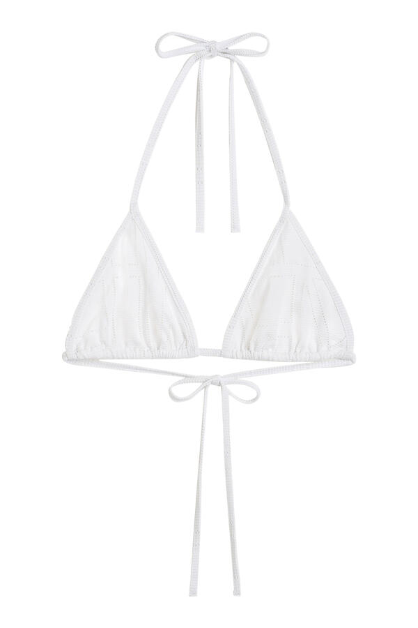 Monogram Pointelle Bikini Top