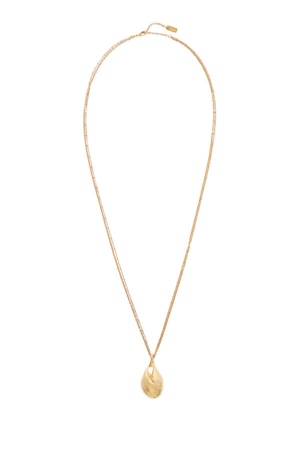 Mirror Pendant Necklace, Brass
