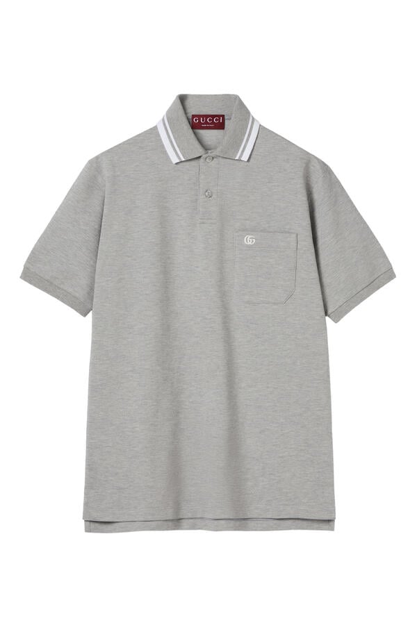 GG Embroidered Cotton Piquet Polo Shirt