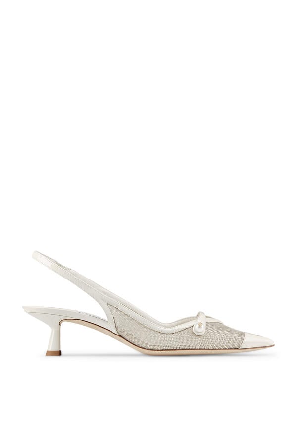 Amita 45 Mesh Slingback Pumps