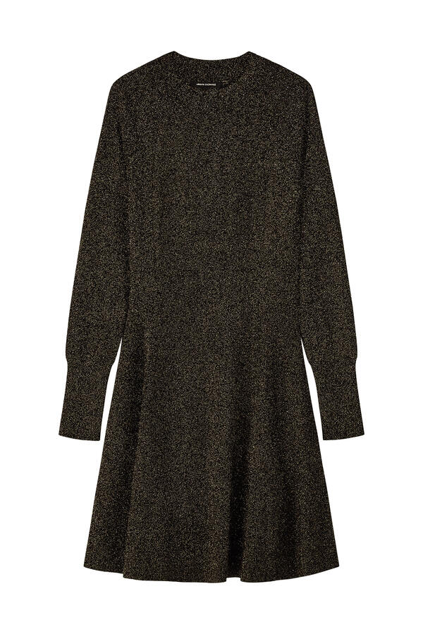Metallic Finish Long Sleeves Dress