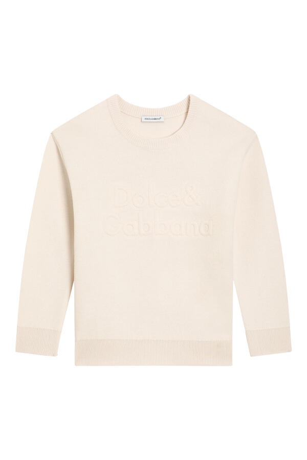 Kids Logo Wool Interlock Crewneck Sweater