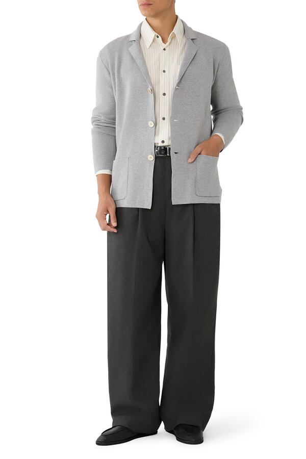 Slim Fit Mélange Effect Cotton Jacket