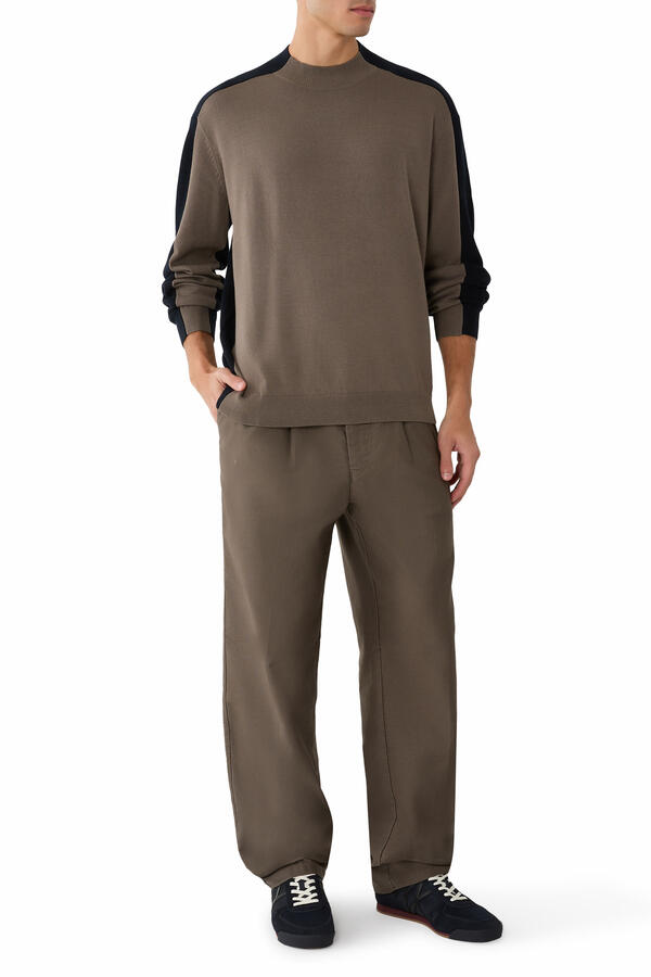 Rib Details Long Sleeves Pullover