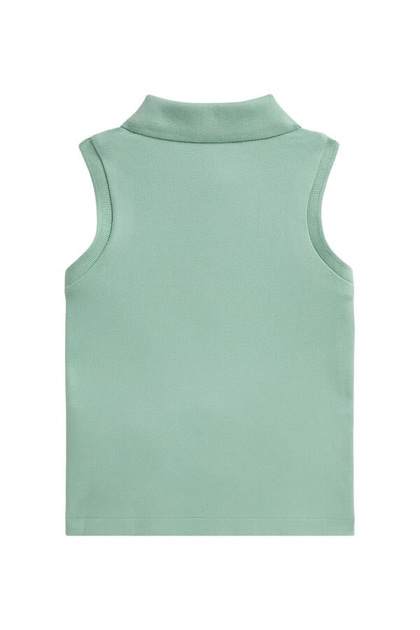 Kids Stretch Mesh Sleeveless Polo Shirt