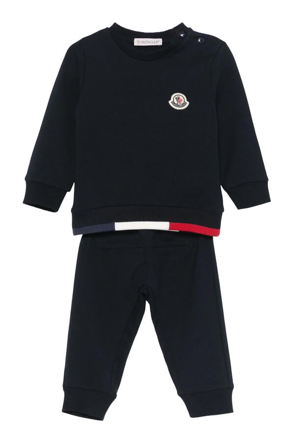 Kids Tricolour-Trimmed Cotton Tracksuit Set 
