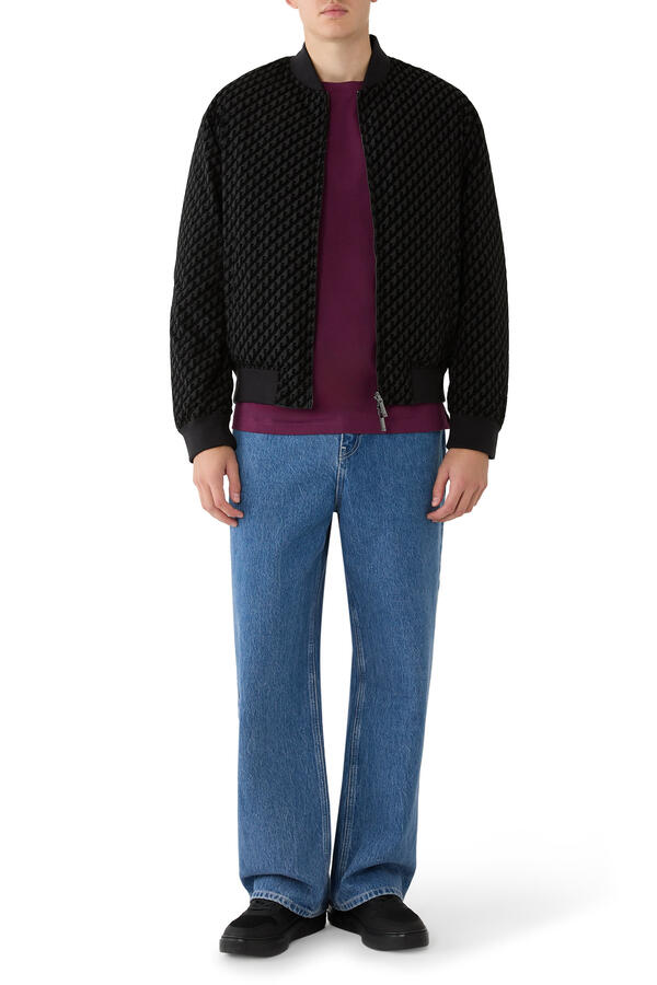 Logo Flocking Down Blouson Jacket