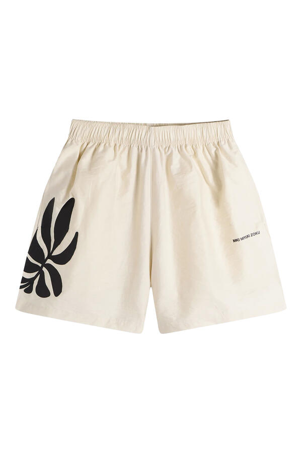 Botanical Print Wide-Leg Shorts