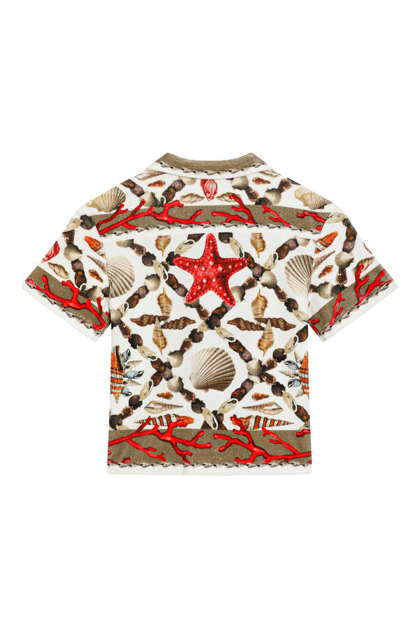 Kids Shell Print Cotton Terry Shirt