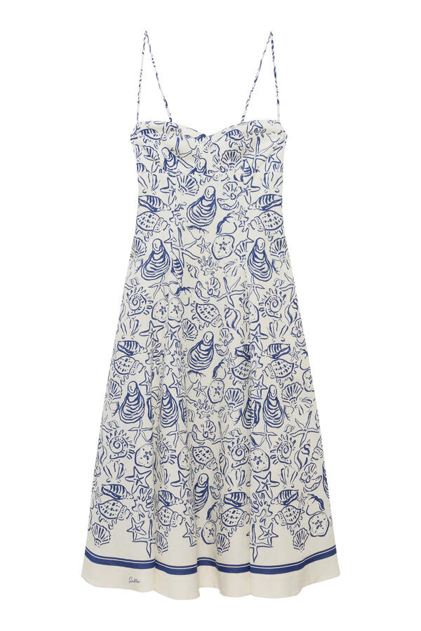 Analise Linen Bustier Midi Dress