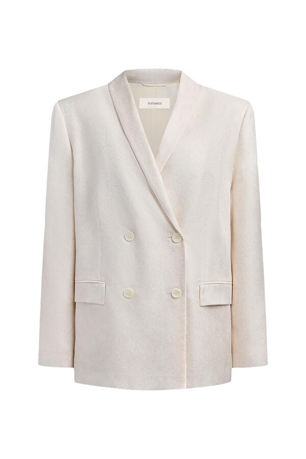 Double-Breasted Linen Blazer