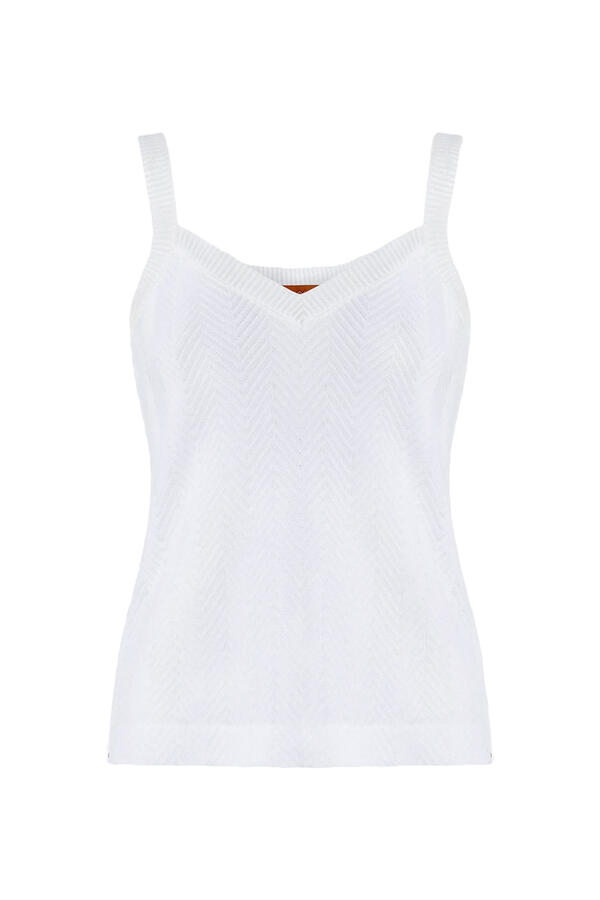 Sleeveless Zigzag Knit Top