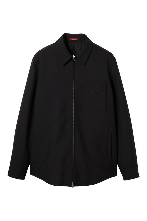 Wool Twill Zip Overshirt